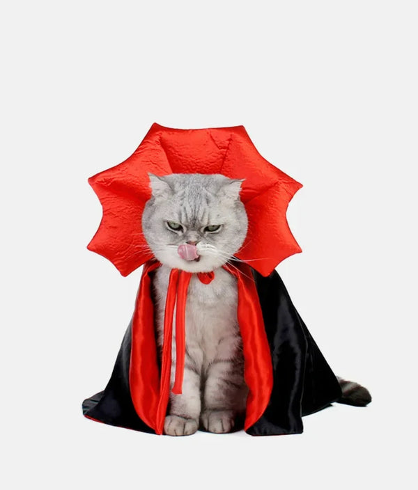 Halloween Vampire Pet Cloak - Cosplay Costume for Small Pets