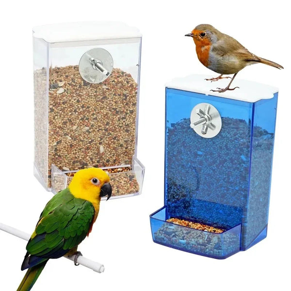 Anti-Splash Automatic Bird Feeder Box - Clean Dispenser for Parakeets