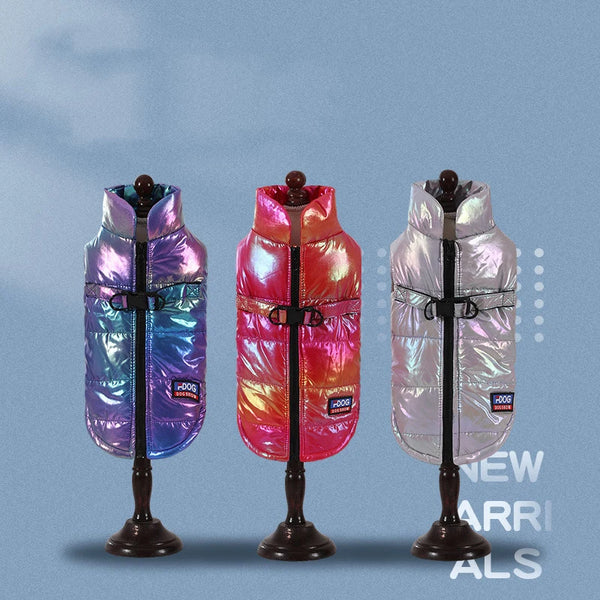 Rainbow Gradient Dog Vest - Warm Winter Coat for Small Pets