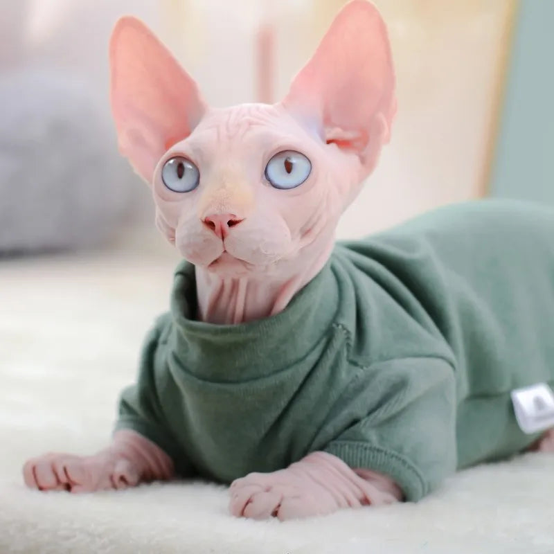 Warm Sphynx Cat Hoodie - Fleece Cotton Sweatshirt Vest