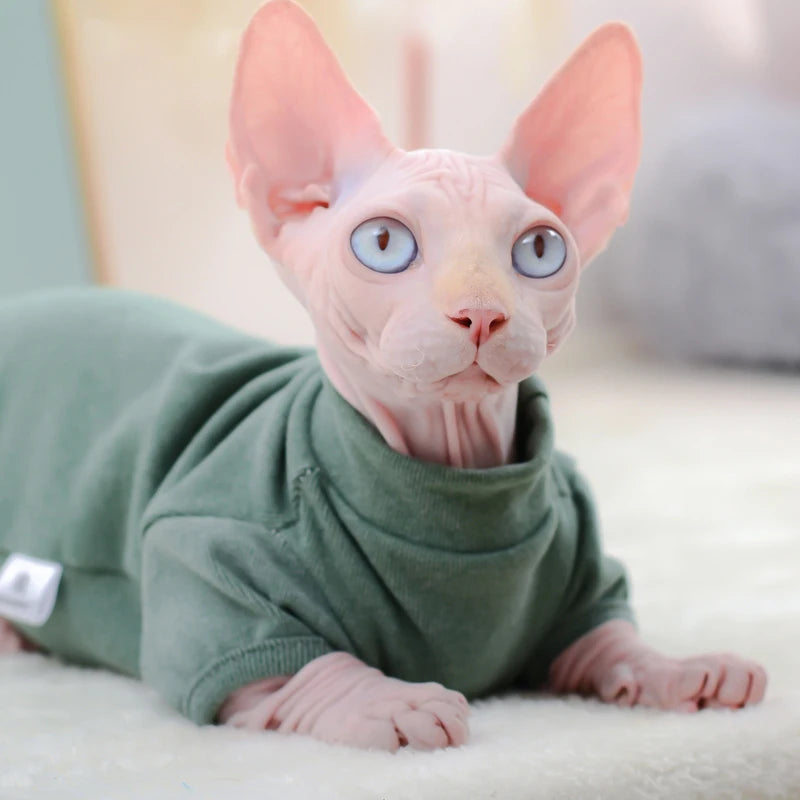 Warm Sphynx Cat Hoodie - Fleece Cotton Sweatshirt Vest
