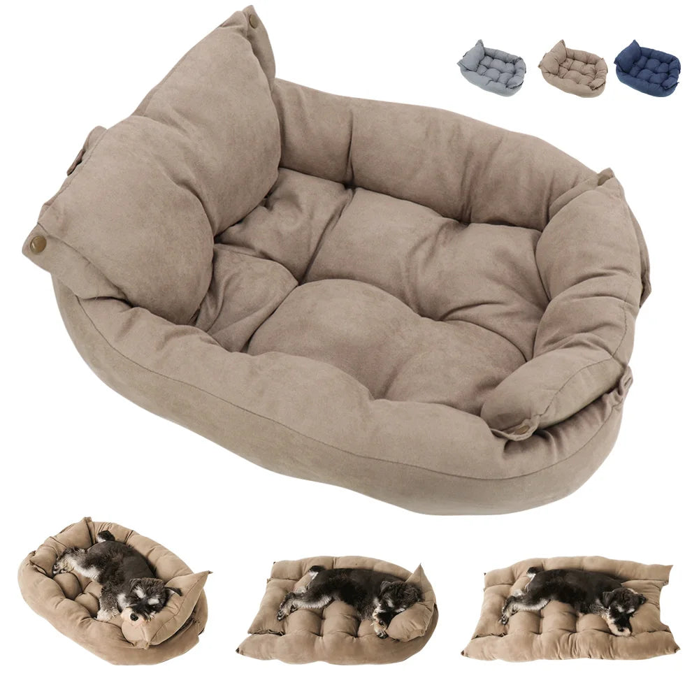 3 in 1 Pet Bed Mat - Removable Cover Warm Sofa Nest