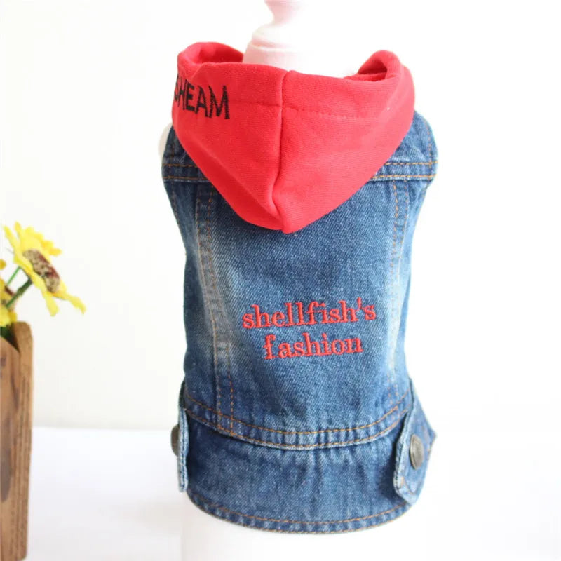 Cat Denim Vest Jacket - Casual Spring Autumn Pet Coat