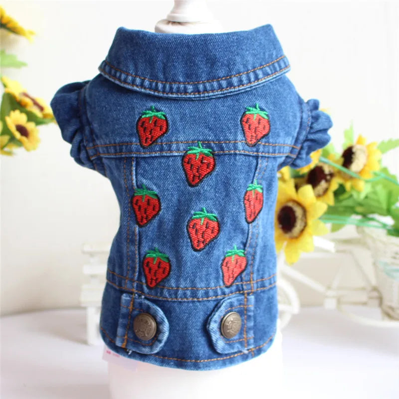 Cat Denim Vest Jacket - Casual Spring Autumn Pet Coat