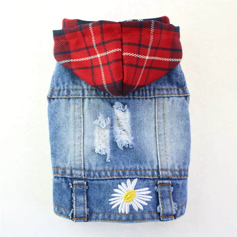 Cat Denim Vest Jacket - Casual Spring Autumn Pet Coat