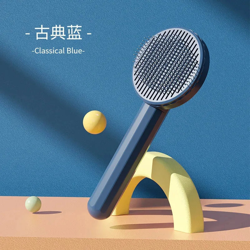 Self-Cleaning Slicker Brush for Cats & Dogs - Easy Hair Removal