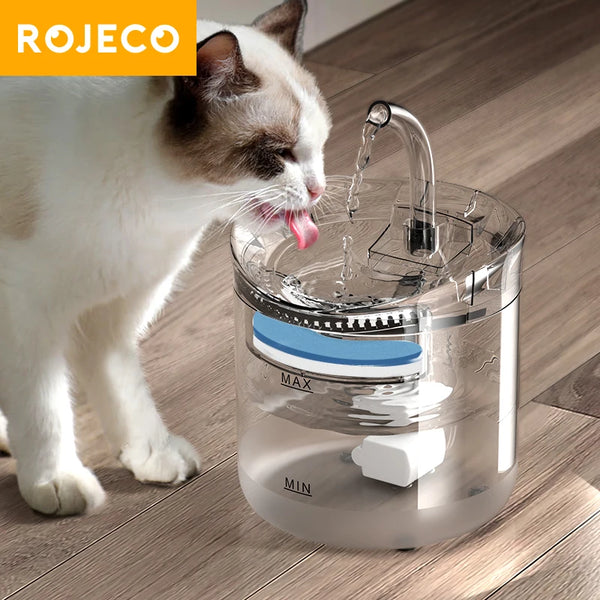 ROJECO Automatic Cat Water Fountain - 1.8L Sensor Drinking Dispenser
