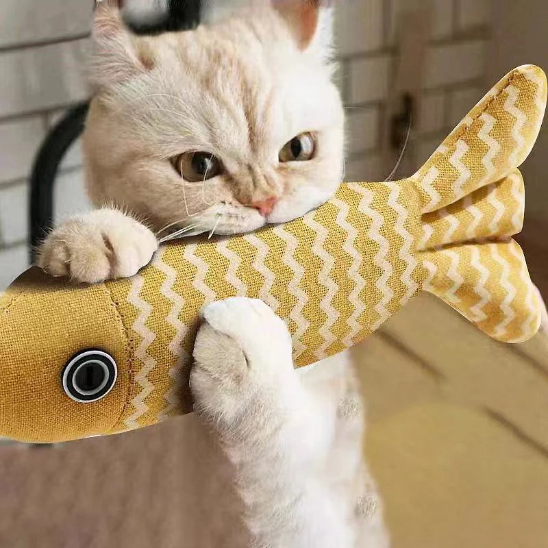 Plush Fish Kicker Cat Toy - Interactive Chew & Exercise Pillow