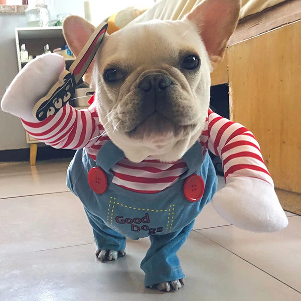 Funny Halloween Dog Costume - Adjustable Cosplay Outfit for Small Pets