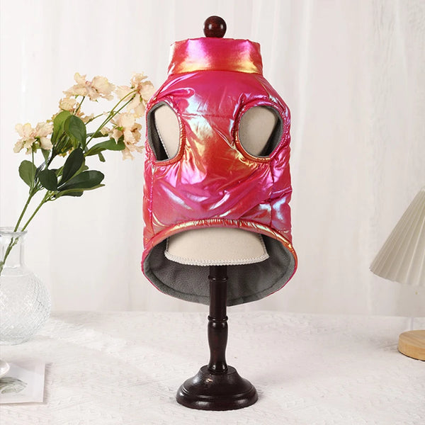 Rainbow Gradient Dog Vest - Warm Winter Coat for Small Pets