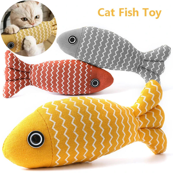 Plush Fish Kicker Cat Toy - Interactive Chew & Exercise Pillow