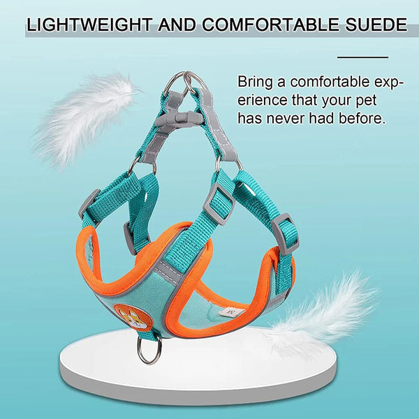 Step-In Dog Harness and Leash Set - Soft Reflective Vest