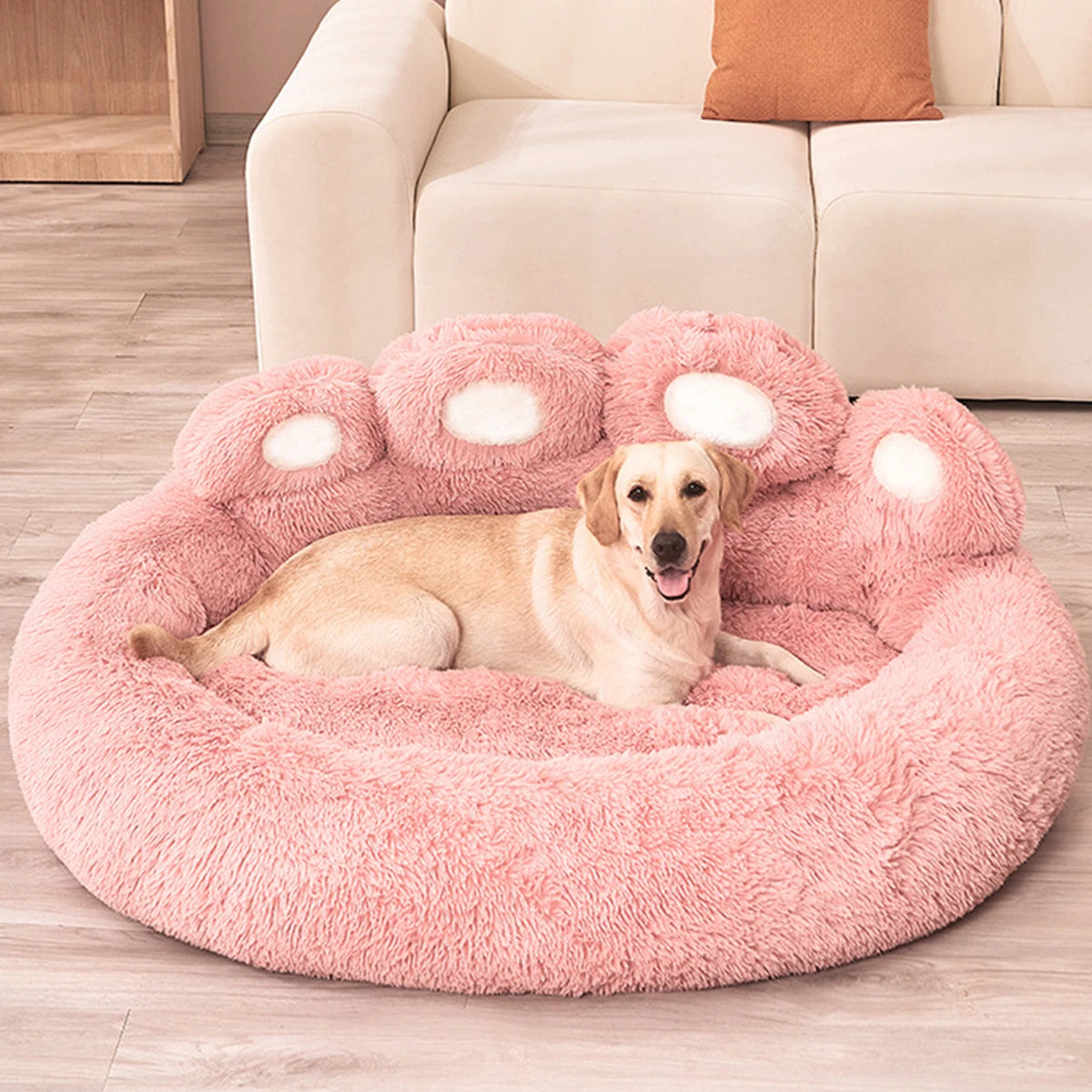 Plush Dog Sofa Bed - Cozy Washable Basket Bed