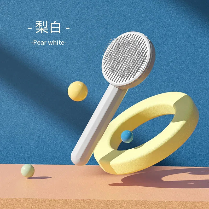 Self-Cleaning Slicker Brush for Cats & Dogs - Easy Hair Removal