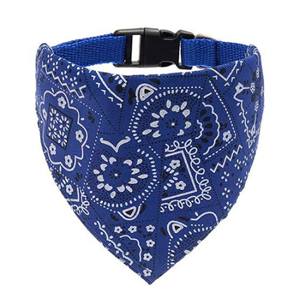 Adjustable Dog Bandana Collar - Printed Scarf Style for Pets