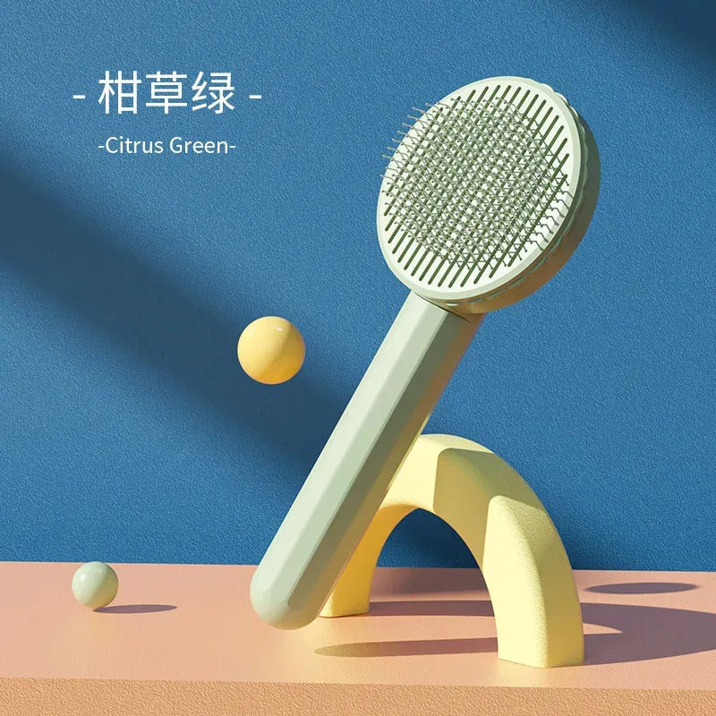 Self-Cleaning Slicker Brush for Cats & Dogs - Easy Hair Removal