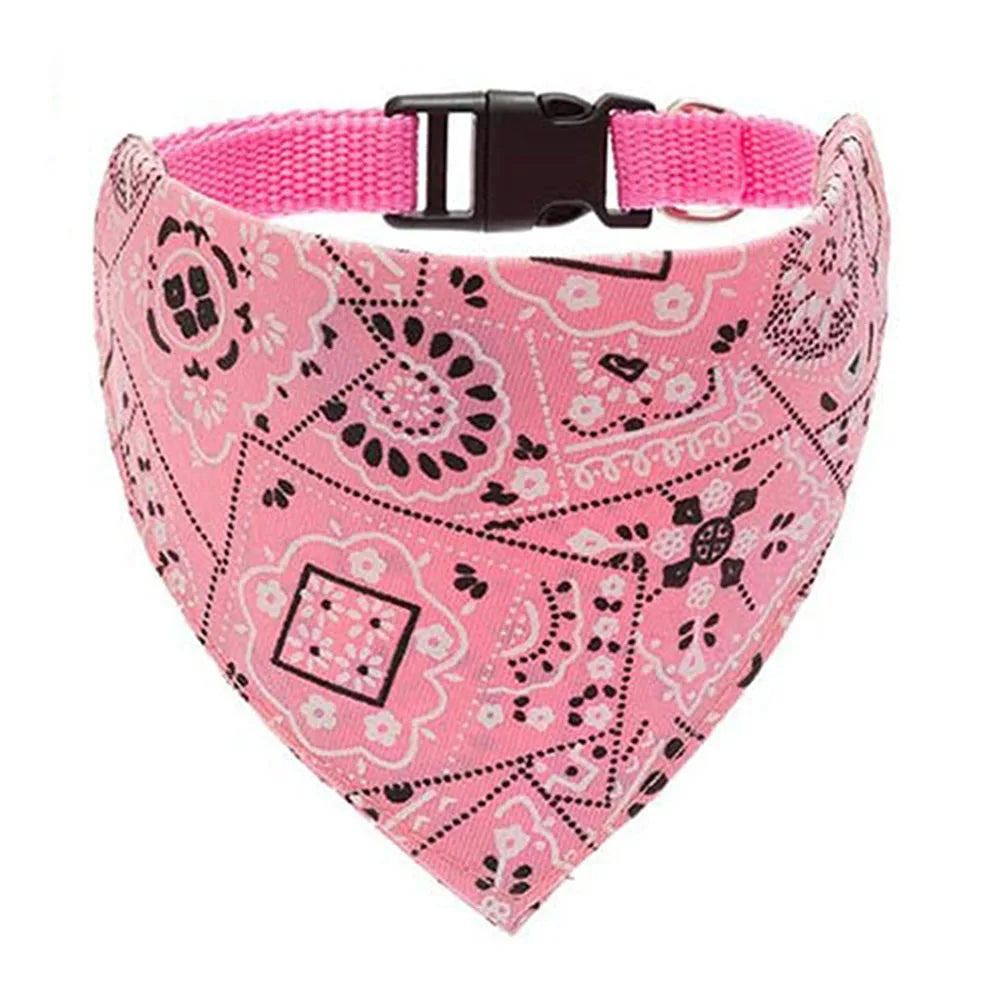 Adjustable Dog Bandana Collar - Printed Scarf Style for Pets
