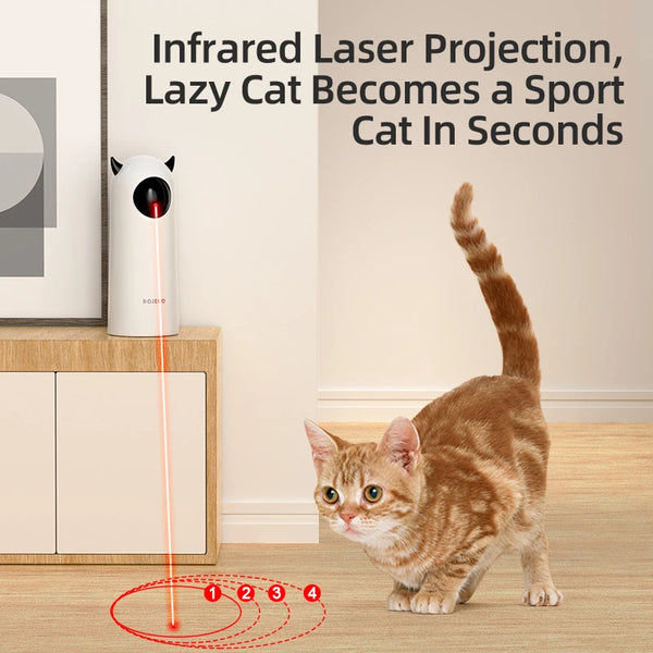 ROJECO Automatic LED Laser Cat Toy - Interactive Teasing Play Device