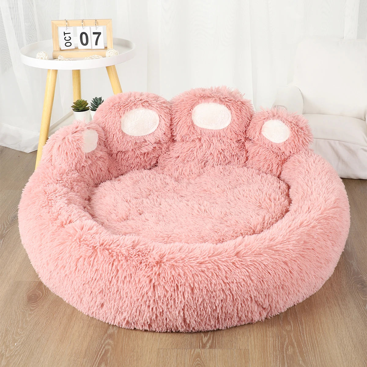 Plush Dog Sofa Bed - Cozy Washable Basket Bed