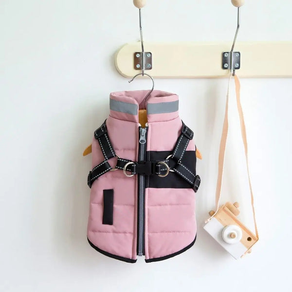 Waterproof Dog Jacket with Harness - Reflective Windproof Coat