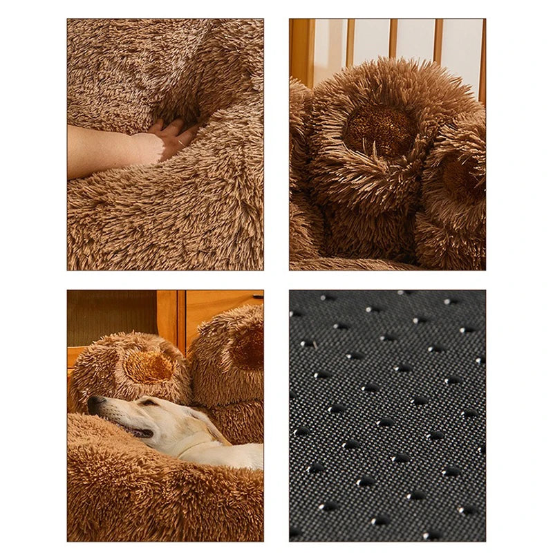Plush Dog Sofa Bed - Cozy Washable Basket Bed