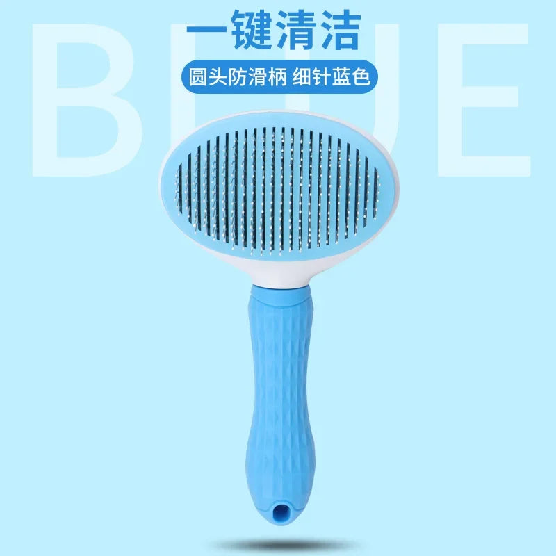 Self-Cleaning Slicker Brush for Cats & Dogs - Easy Hair Removal