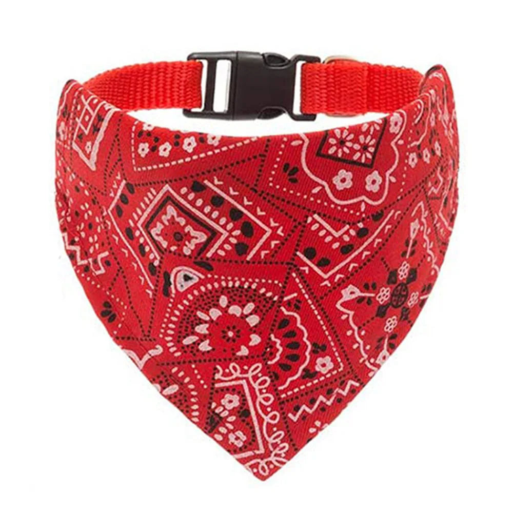 Adjustable Dog Bandana Collar - Printed Scarf Style for Pets