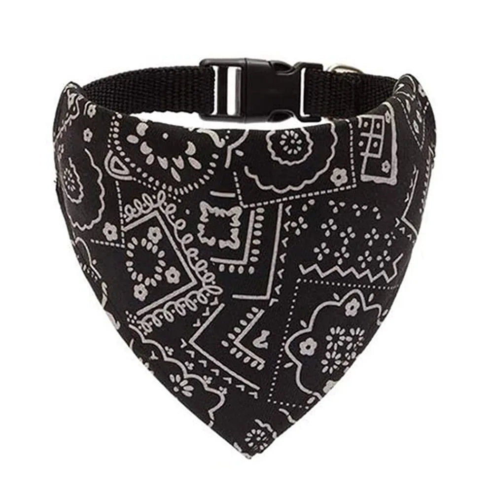 Adjustable Dog Bandana Collar - Printed Scarf Style for Pets