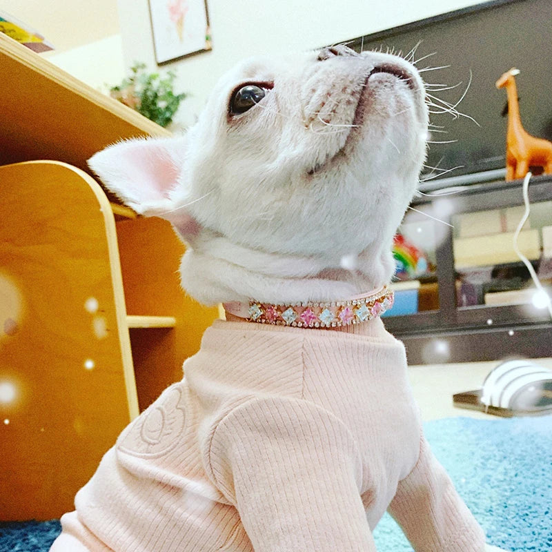 Pearl Rhinestone Pet Necklace Collar for Cats & Small Dogs