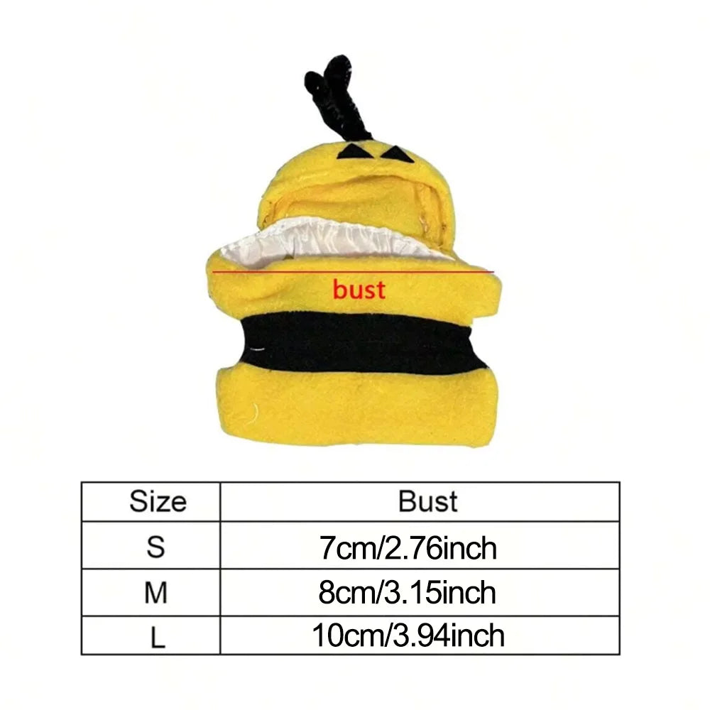 Bee Costume Hoodie for Birds - Soft Cotton Outfit for Small Pets