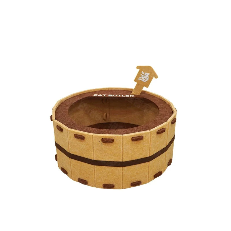 Felt Bathtub Cat Bed - Semi-Enclosed Pet Nest for Sleeping