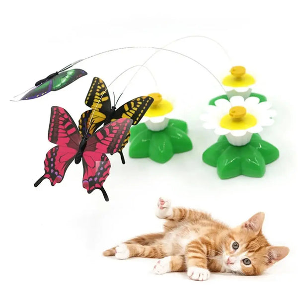Electric Rotating Butterfly Cat Toy - Interactive Teaser for Indoor Cats