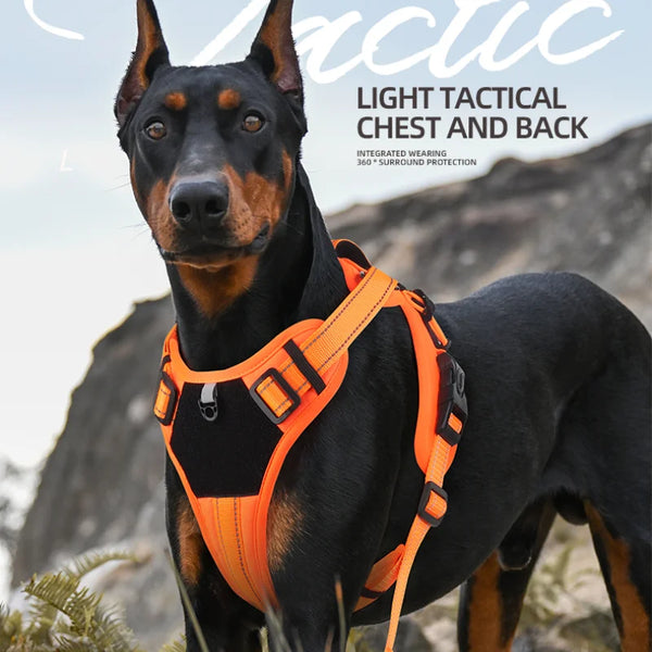Reflective No-Pull Dog Harness - Adjustable Nylon Control Vest