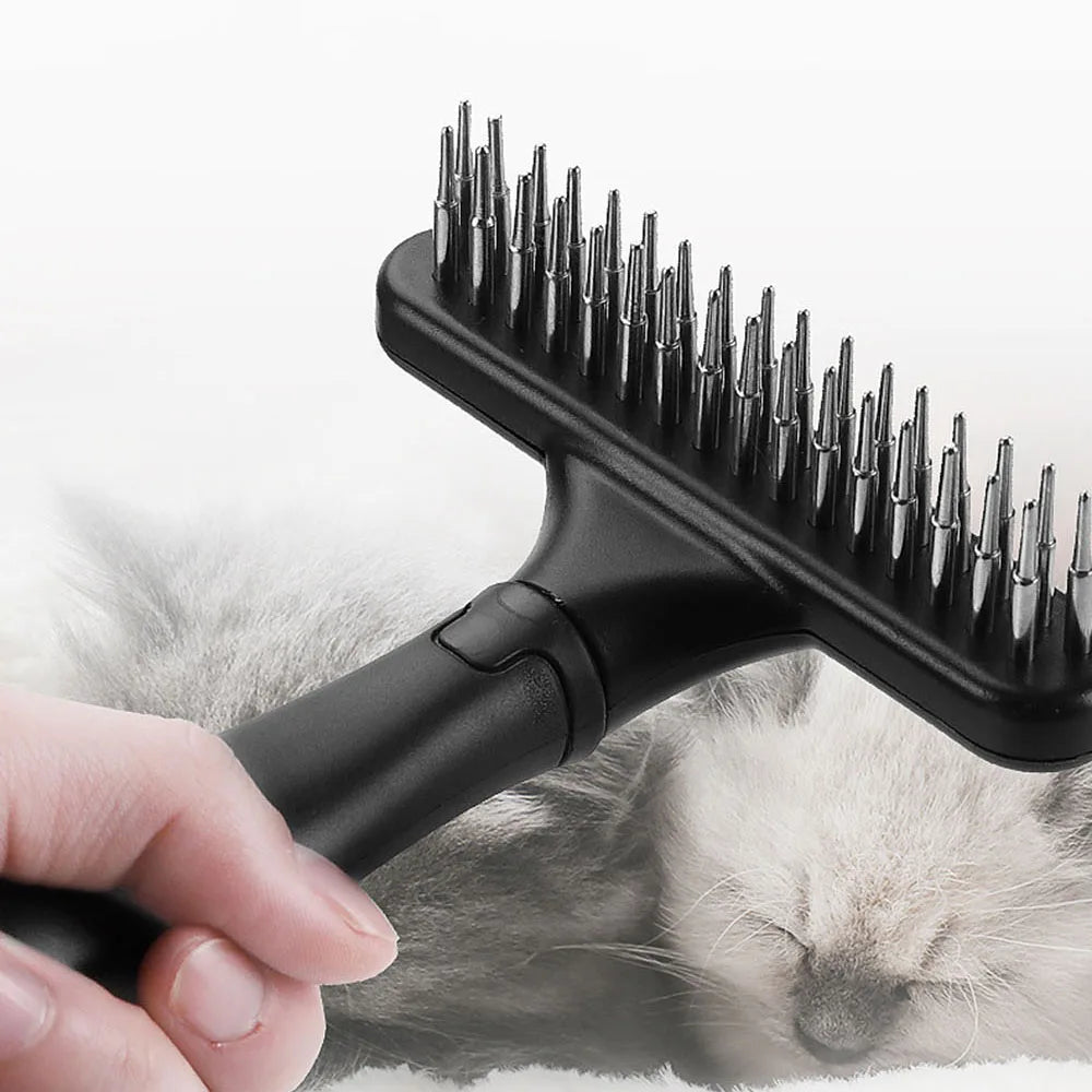 Stainless Steel Undercoat Rake for Dogs & Cats - Deshedding Grooming Brush