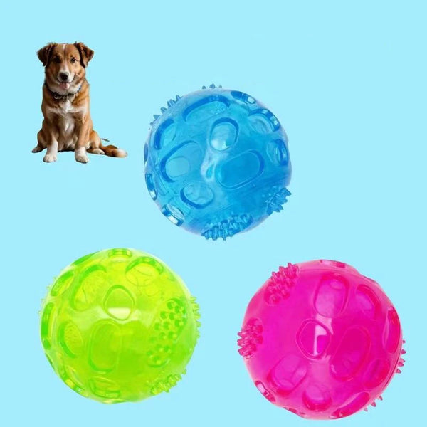 Squeaky Bouncing Puzzle Ball Dog Toy - Teeth Cleaning Chew Ball