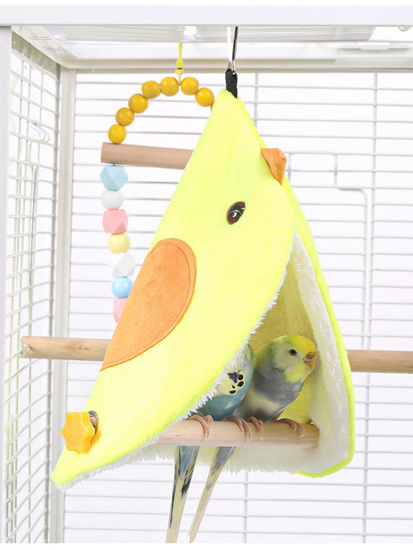 Soft Plush Bird Hammock Nest - Cozy Hanging Cave for Parrots