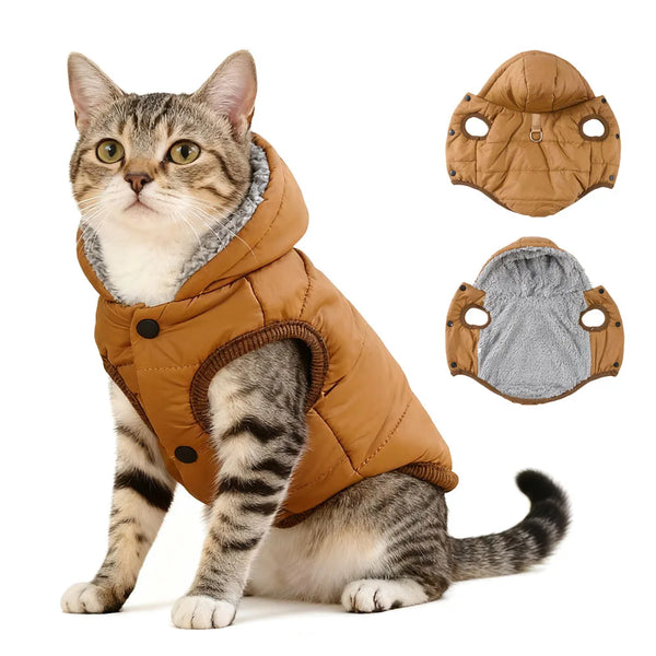 Cozy Fleece Pet Hoodie Coat - Windproof Winter Jacket