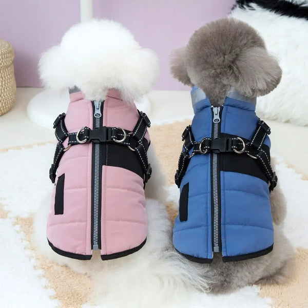 Waterproof Dog Jacket with Harness - Reflective Windproof Coat