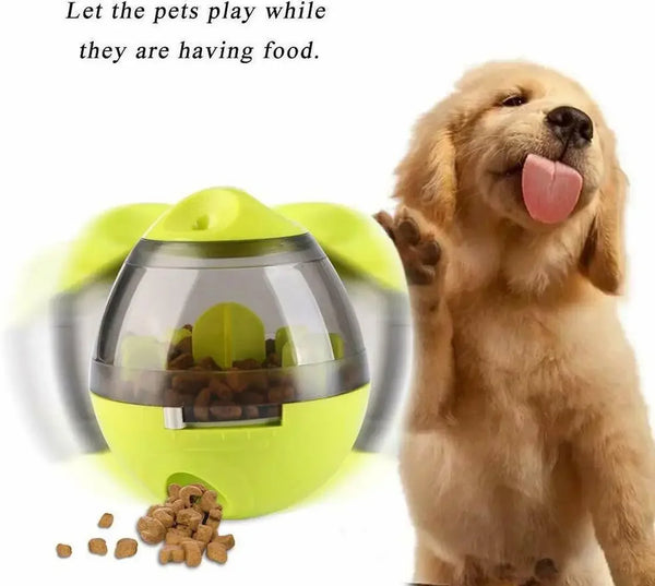 Interactive Slow Feeder Treat Ball - IQ Food Dispenser Dog Toy