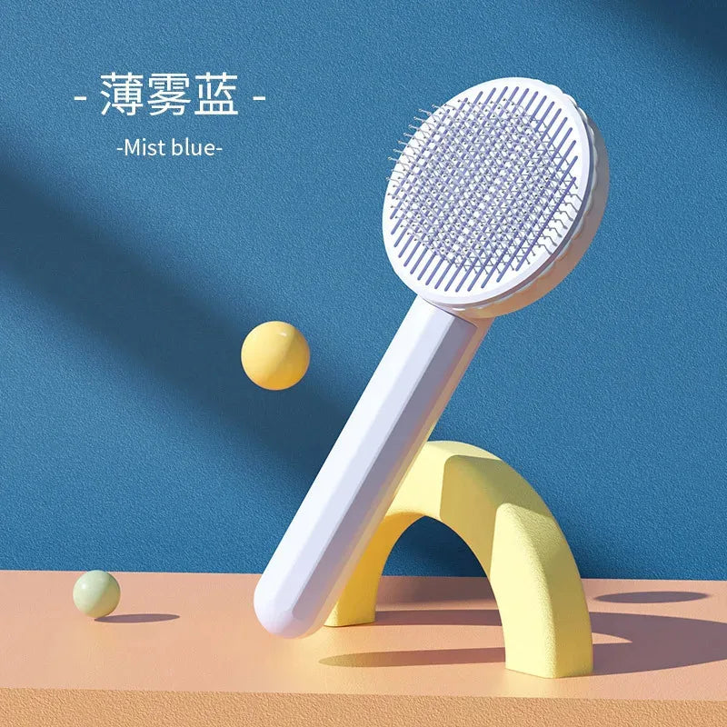 Self-Cleaning Slicker Brush for Cats & Dogs - Easy Hair Removal