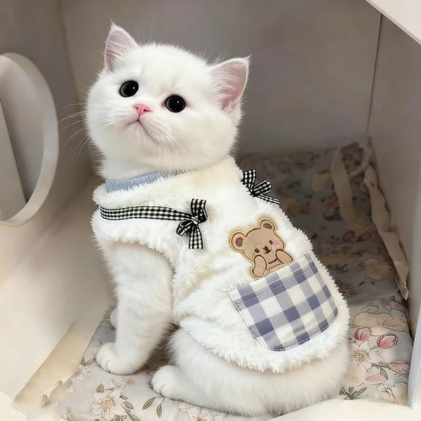 Cozy Plush Pet Vest - Warm Fleece Sleeveless Coat