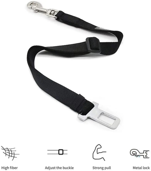 Adjustable Pet Car Seat Belt - Safety Clip Lead for Dogs & Cats