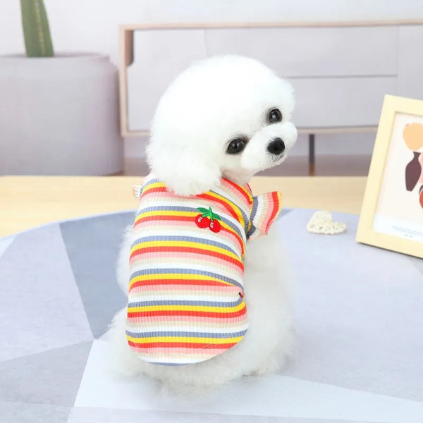 Ruffle Striped Pet Dress and Vest - Spring Summer Party Outfit