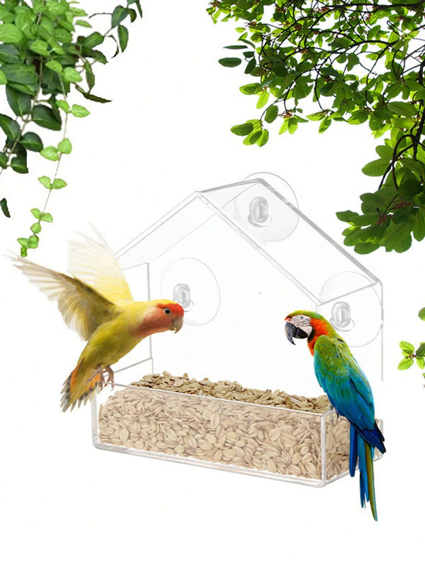 Clear Window Bird Feeder House - Outdoor Hanging Feeder for Wild Birds