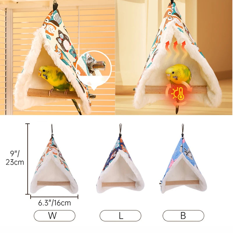 Soft Plush Bird Hammock Nest - Cozy Hanging Cave for Parrots