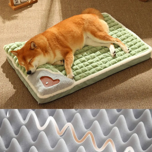 Detachable Cervical Support Dog Bed Mat - Washable Indoor Cushion